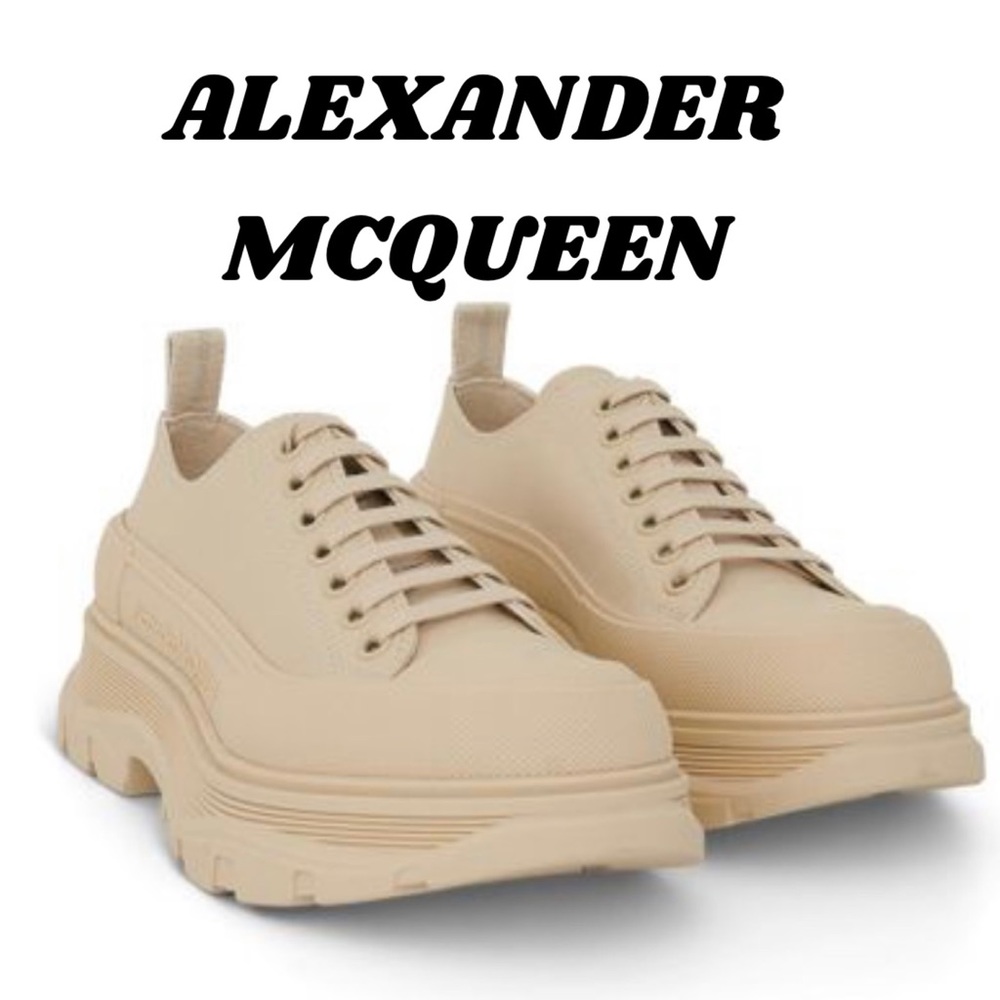 Alexander McQueen Tread Slick Lace Up in Pearl casual summer style vacation
